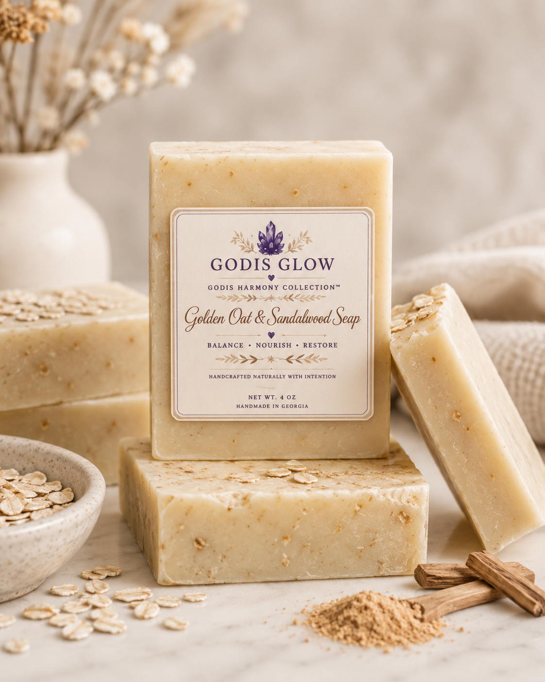 Golden Oat & Sandalwood Artisan Soap