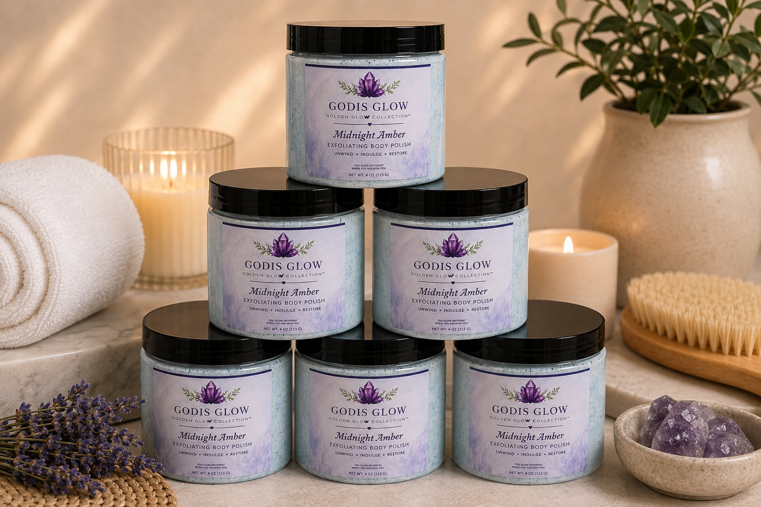 GodIs Glow™ Midnight Amber Exfoliating Body Polish
