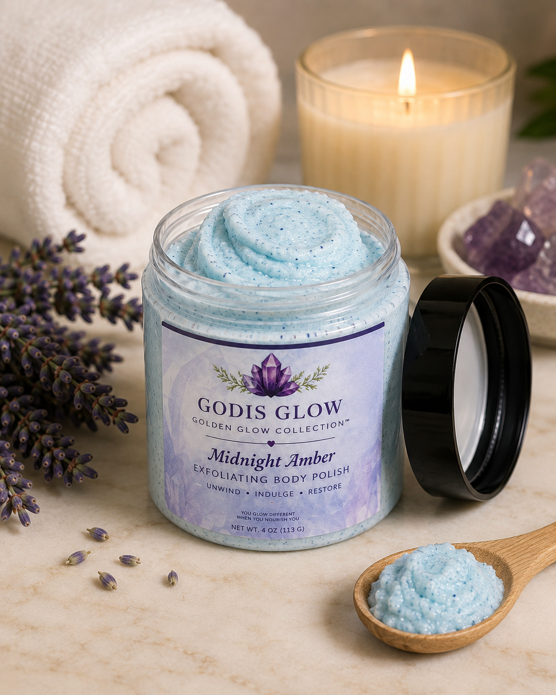 GodIs Glow™ Midnight Amber Exfoliating Body Polish