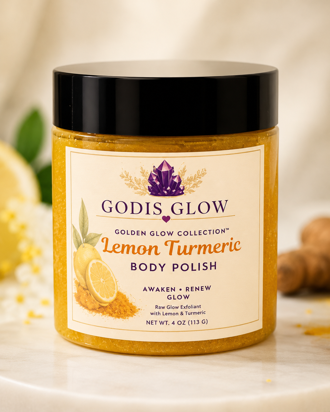 GodIs Glow™ Lemon Turmeric Sugar Body Polish