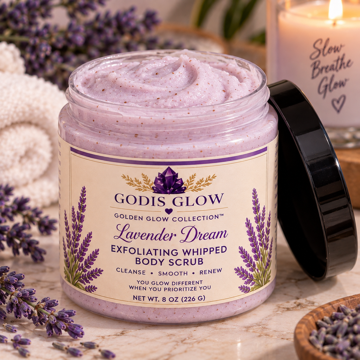 💜 Lavender Dream Exfoliating Whipped Body Scrub 4oz
